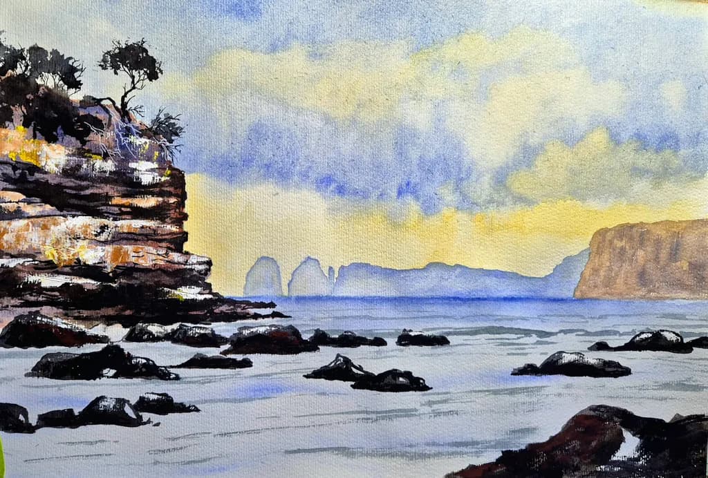 Coastal Cliffs at Dusk