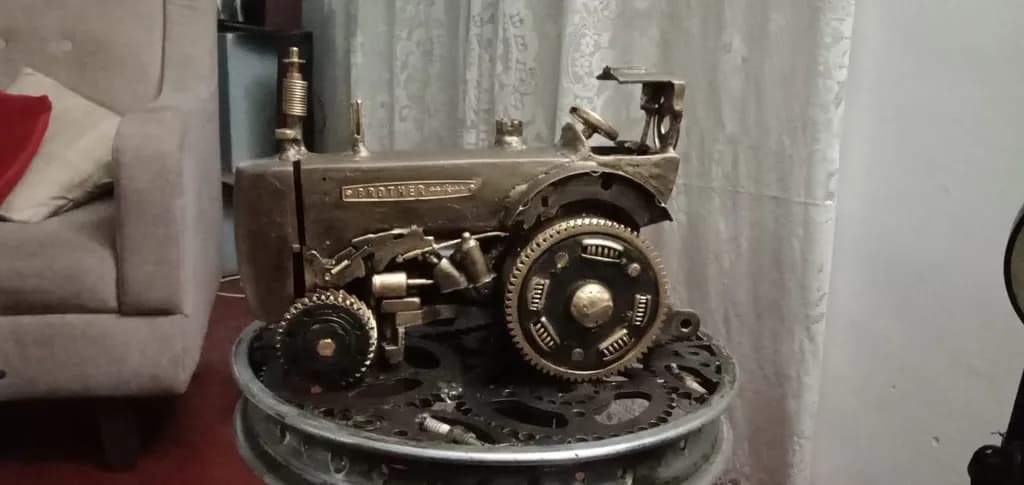 Bronze Tractor Sculpture