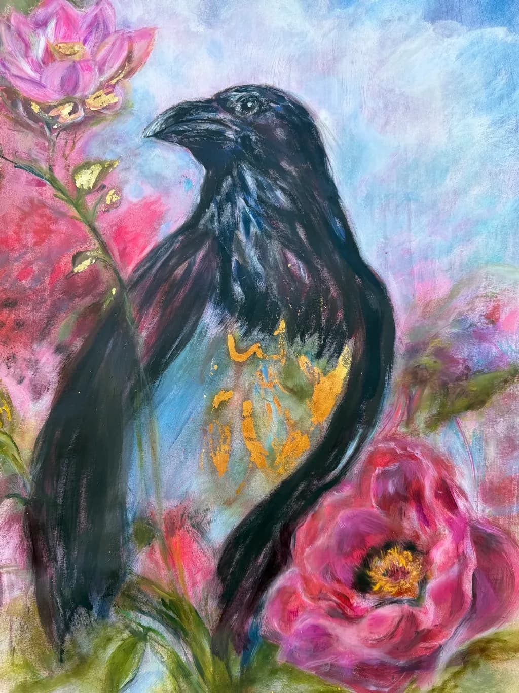 Crow Amid Blooms