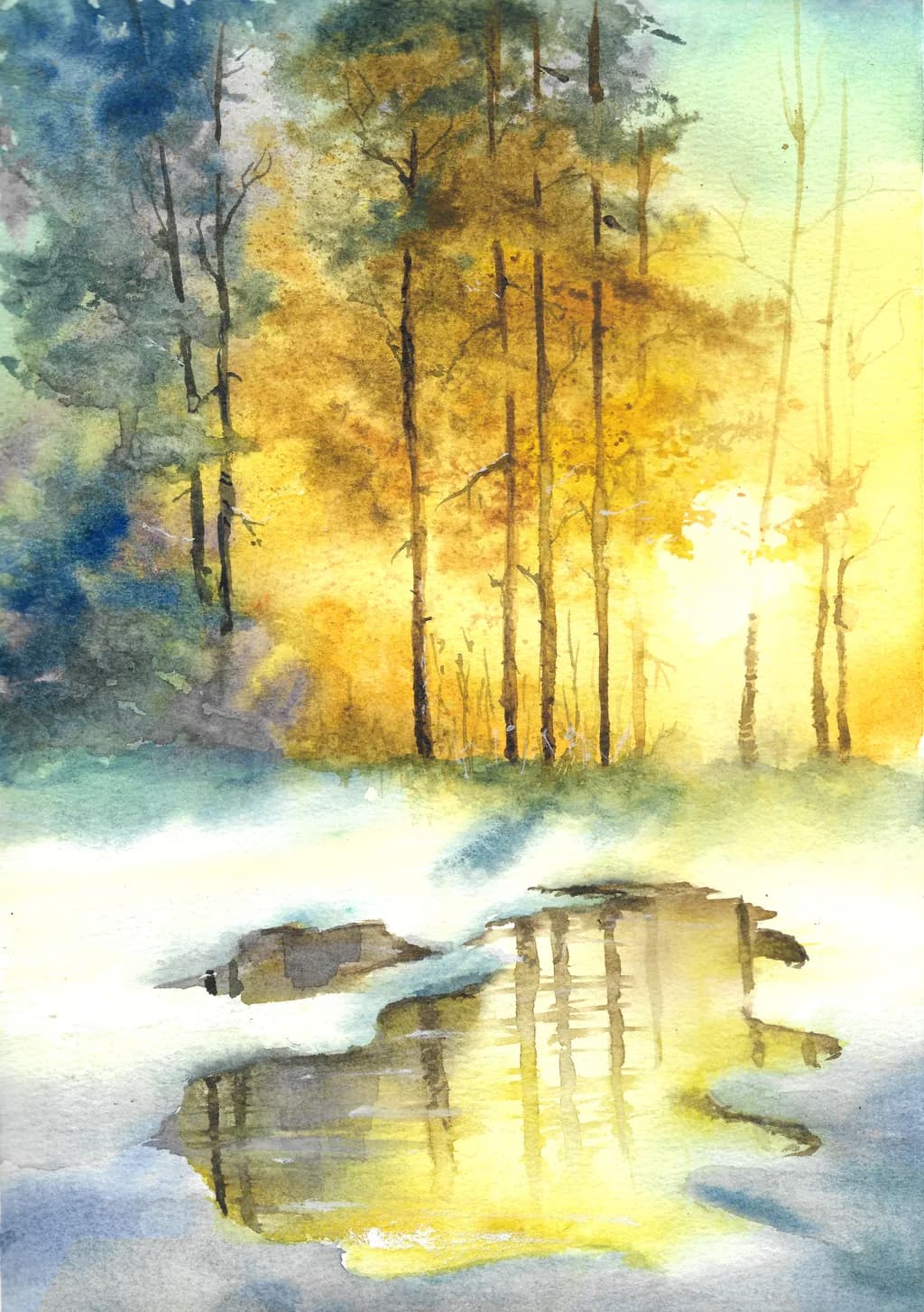 Sunlit Winter Reflection