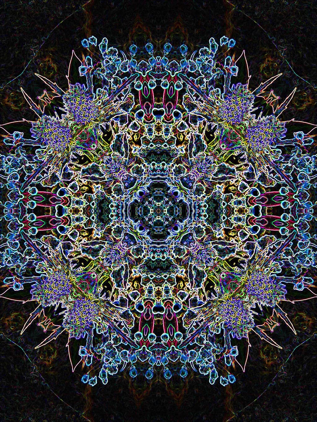 Neon Floral Mandala
