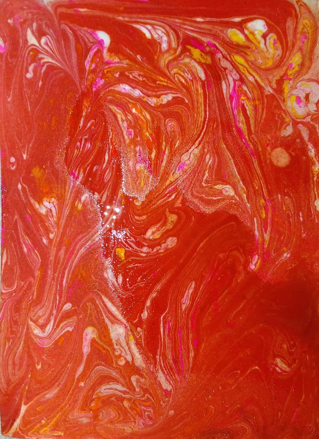 Dancing Sunset Marbling