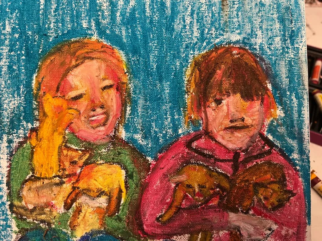 Children with Puppies