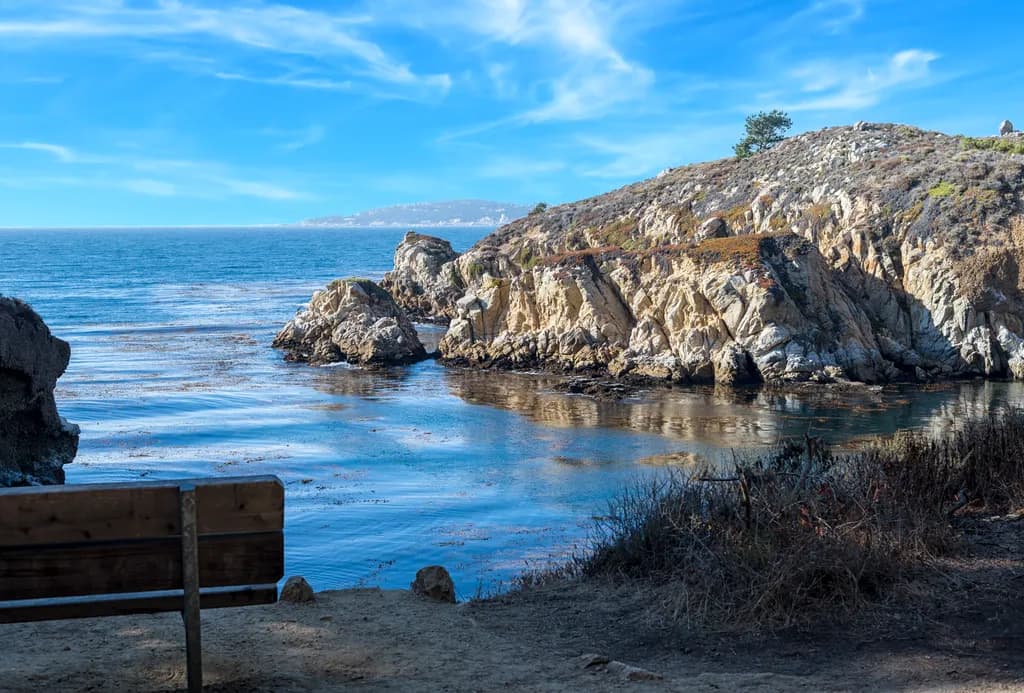 Coastal Cliff View with Bench - Point Lobos State Natural Reserve