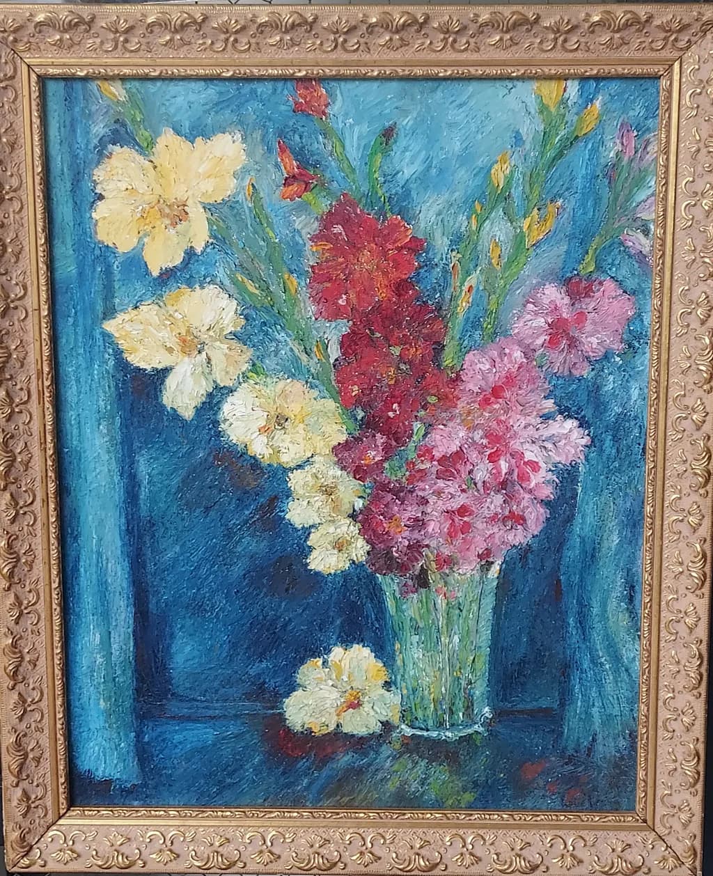 Blue Vase Garden Flowers