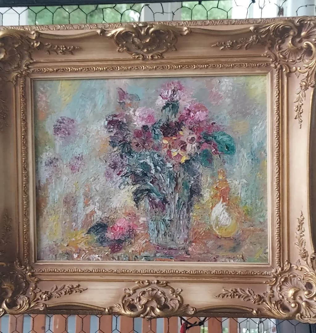 Floral Still Life with Pears