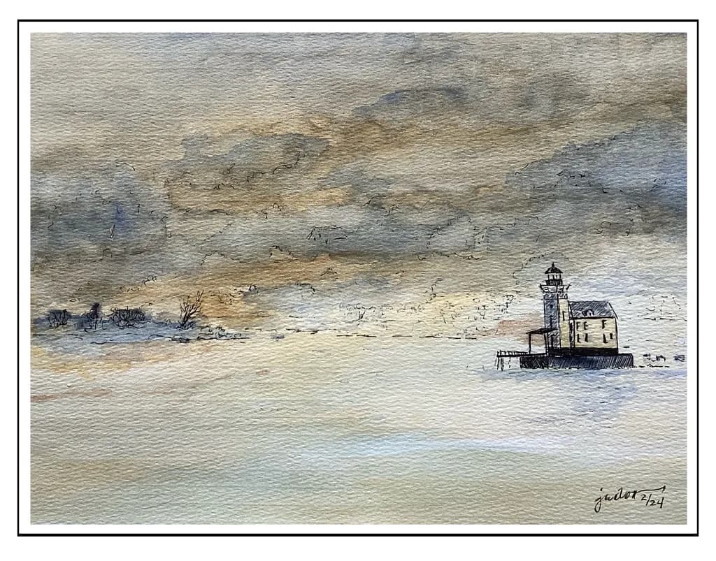Isolated Lighthouse Landscape