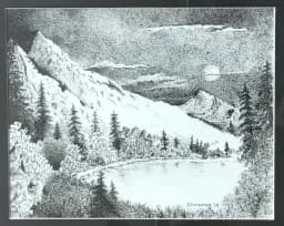 Moonlit Mountain Lake