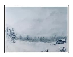 Winter Cabin Landscape