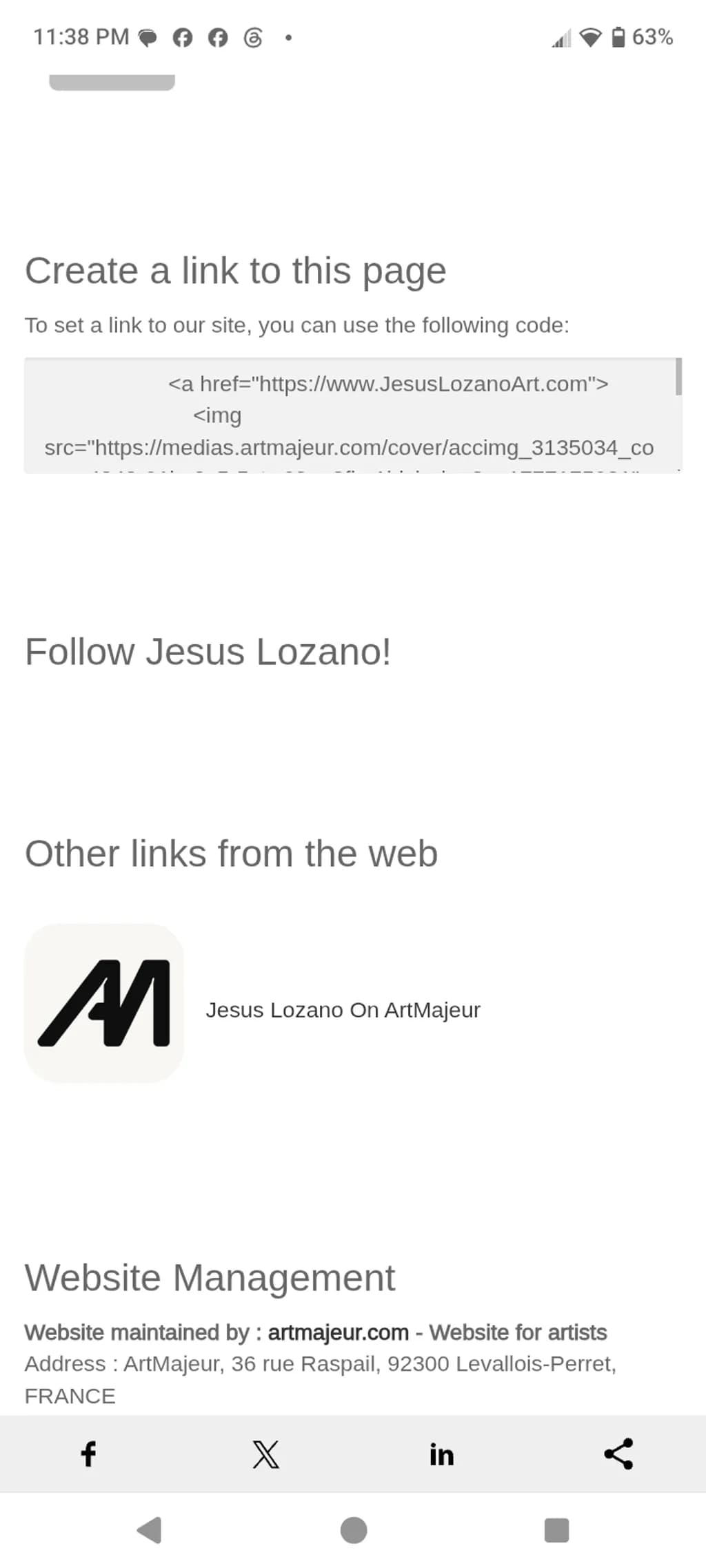 Website Link Code