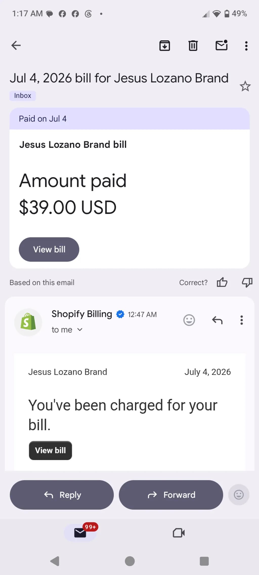 Shopify Payment Confirmation