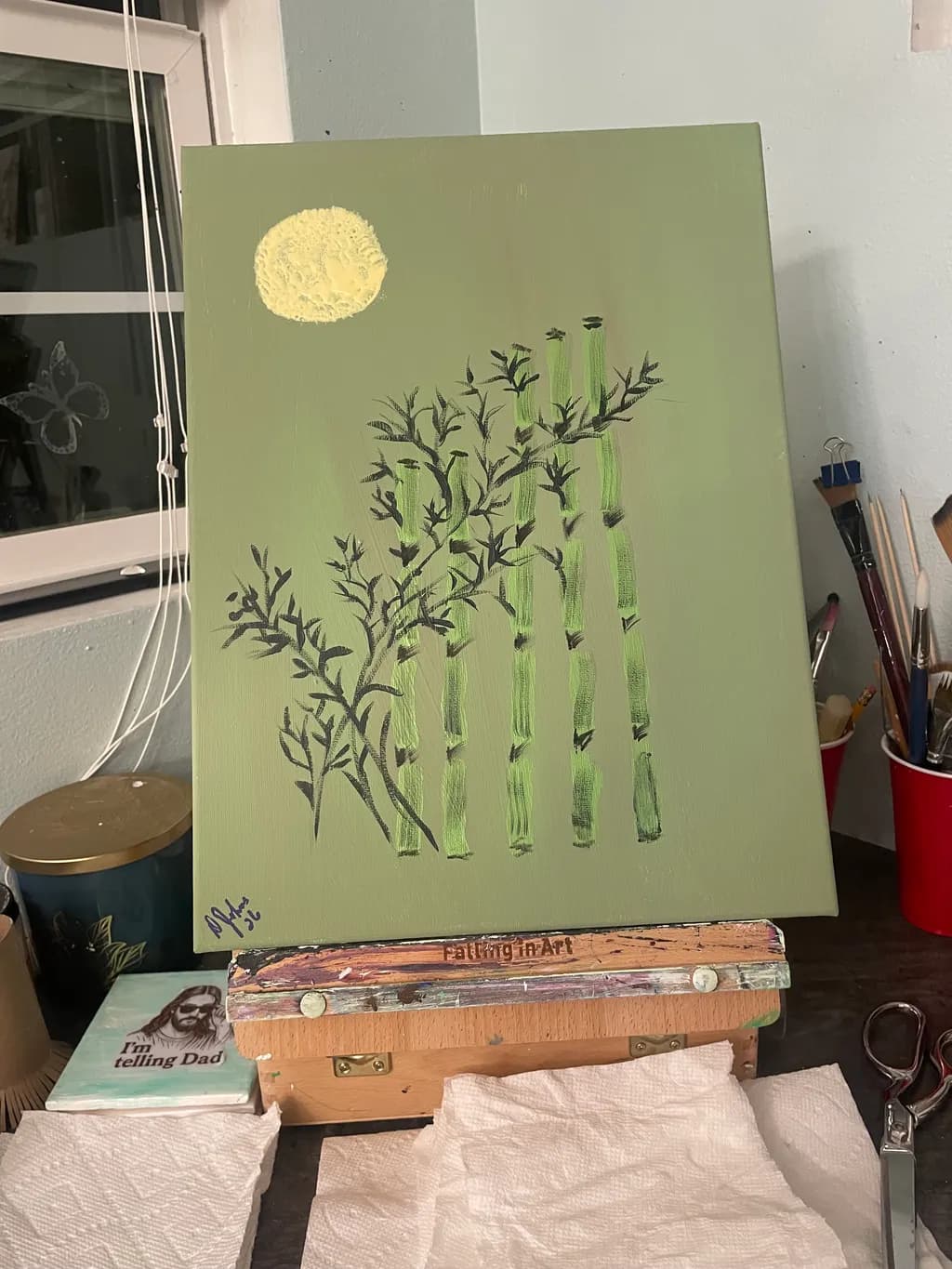 Moonlit Bamboo Branches