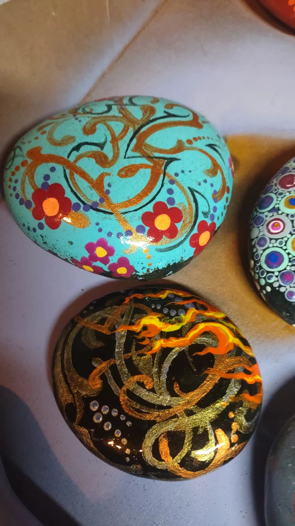 Floral and Flame Stones