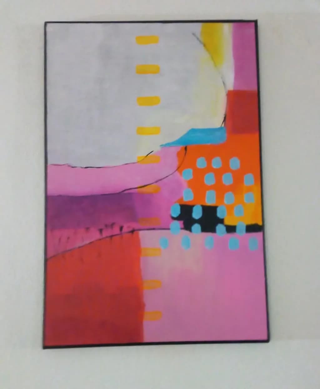 Orange & Pink Geometry. 25€. tela 60x40 cm