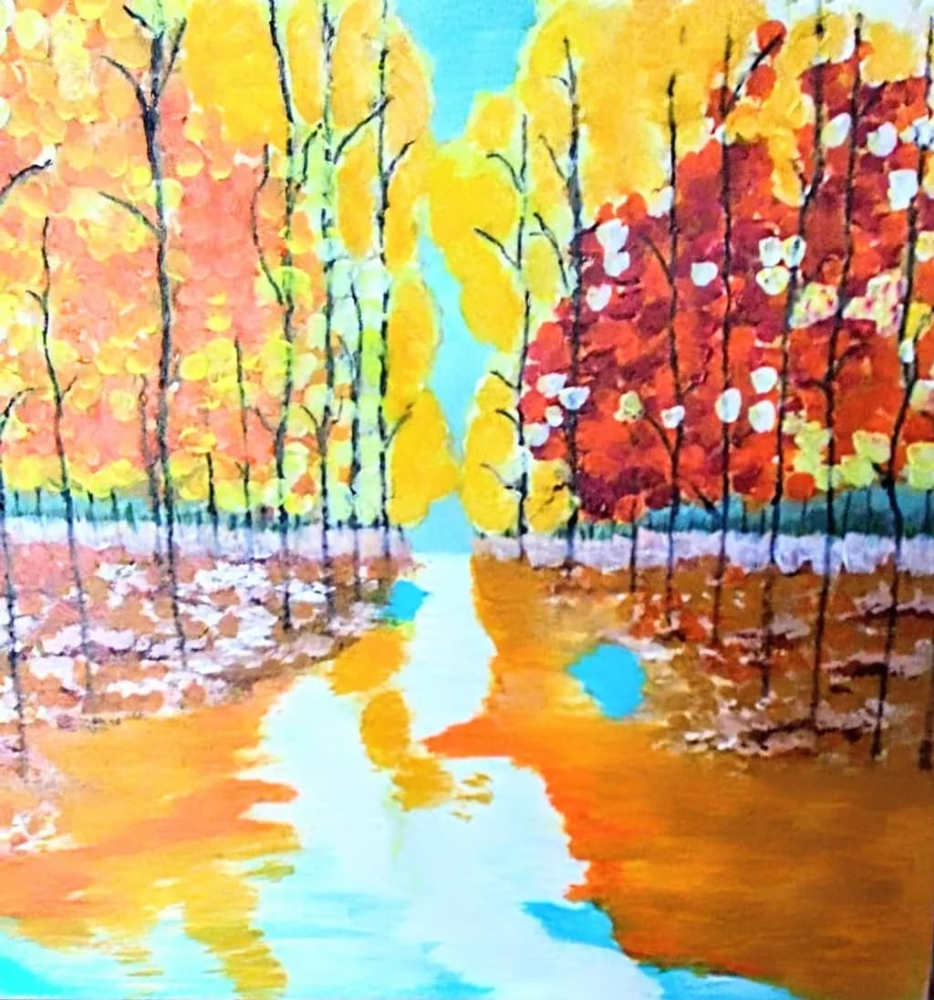 Paisagem Laranja. 30 €. tela 50x50 cm