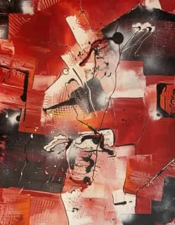 Fragmented Portrait in Red