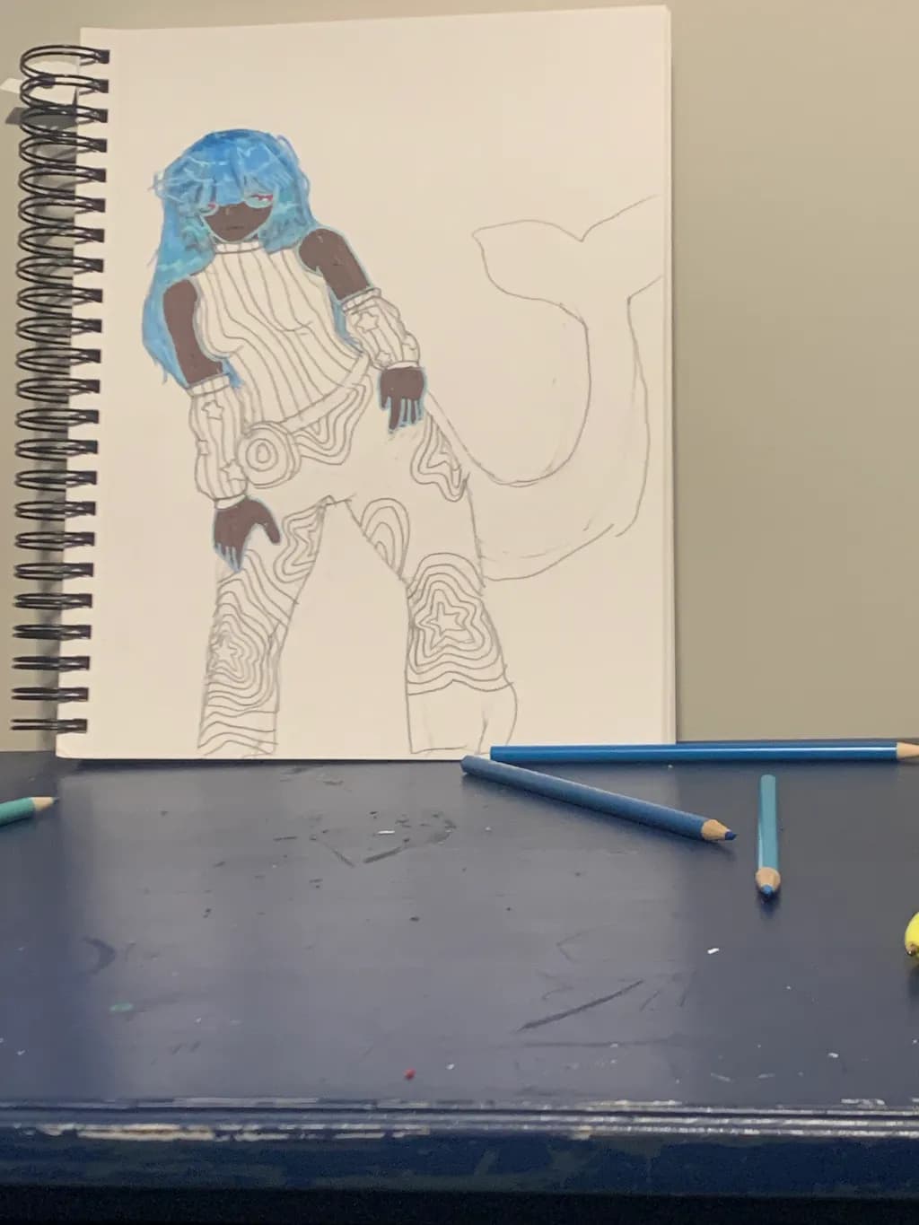 Blue Mermaid Sketch
