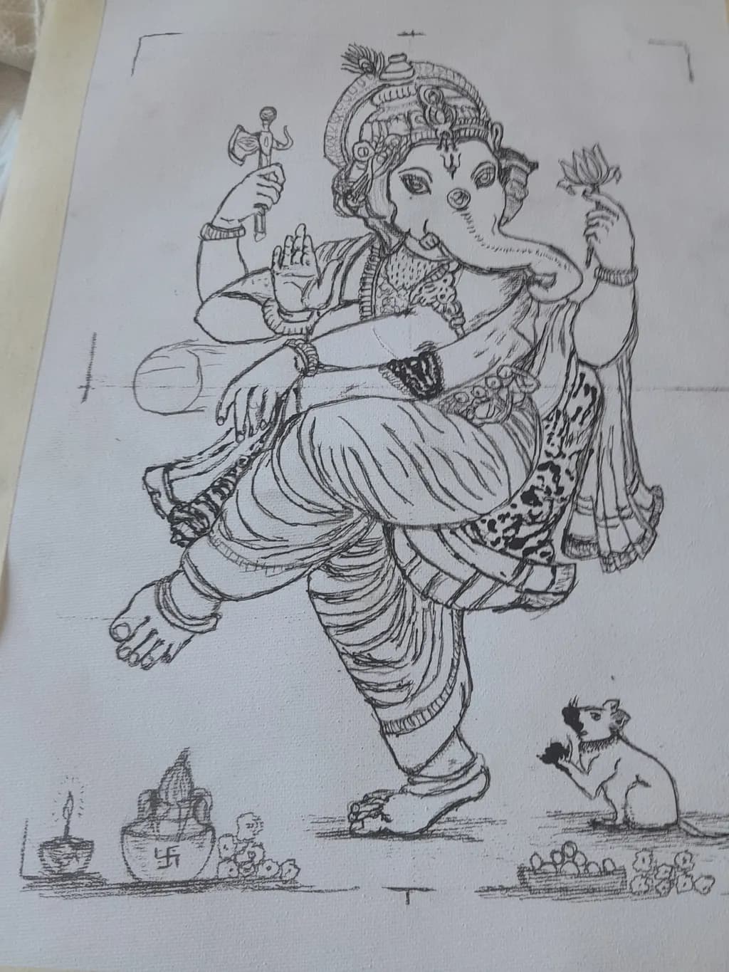 Dancing Ganesha Sketch