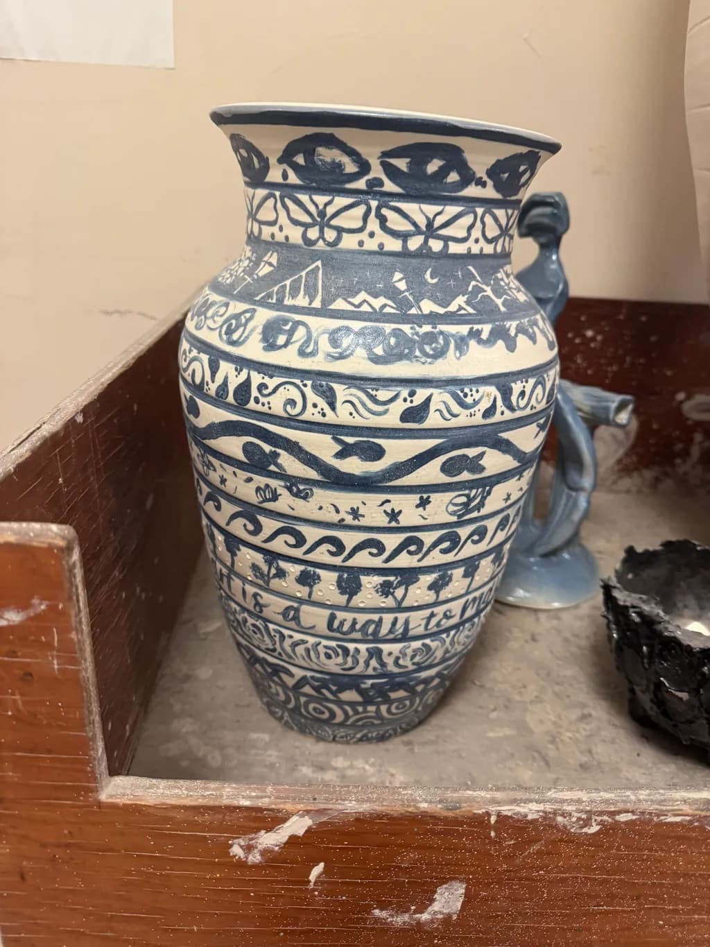 Blue Patterned Vessel