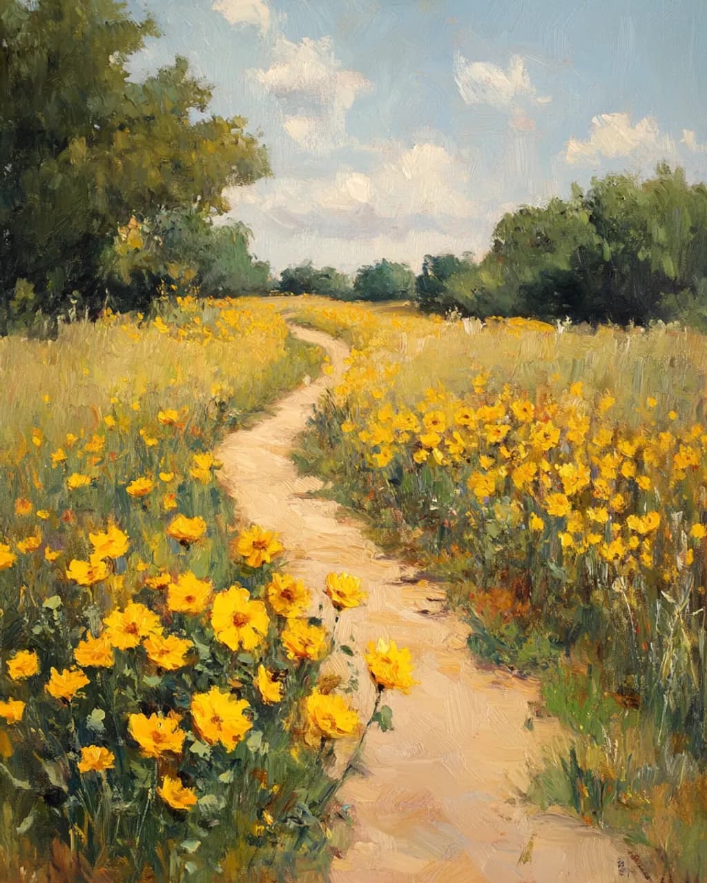 Yellow Wildflowers Path