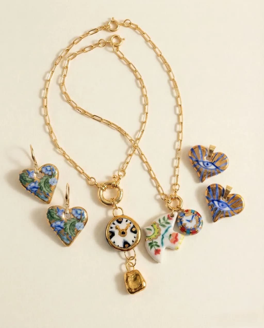 Ceramic Heart Charms