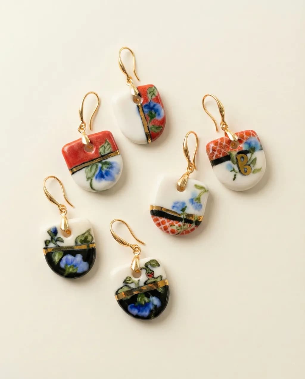 Porcelain Patchwork Earrings
