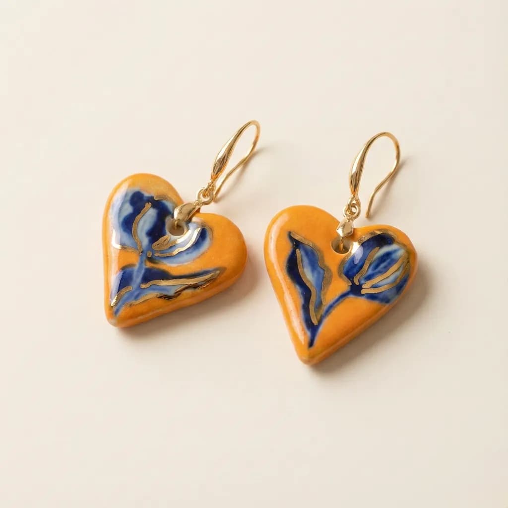 Golden Blossom Hearts