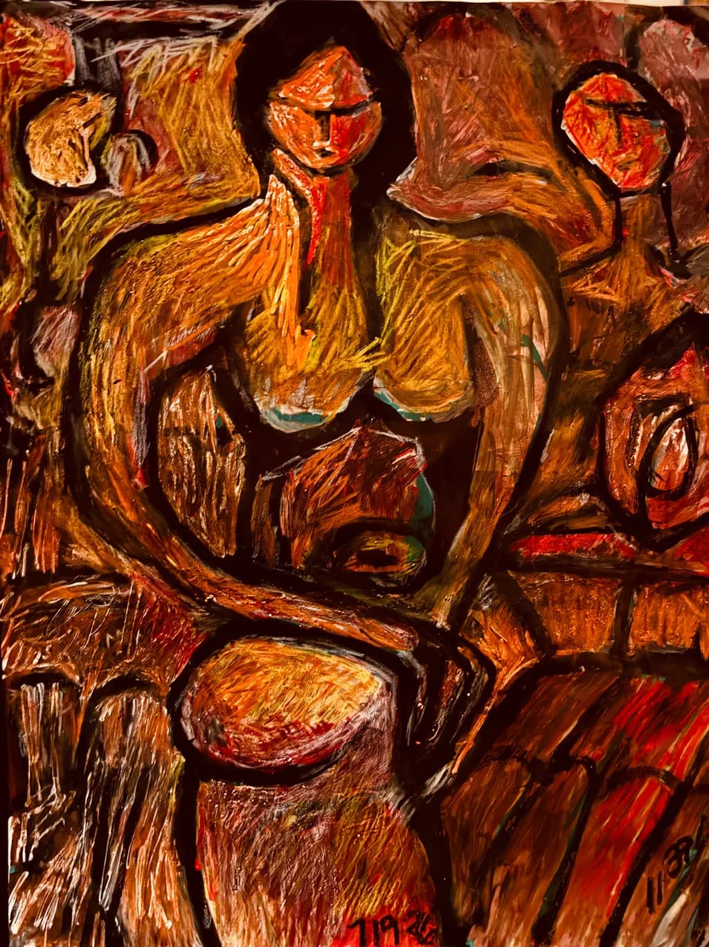 Abstract Figures in Earth Tones