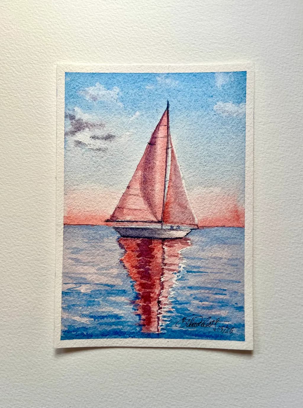 Crimson Sail Reflection