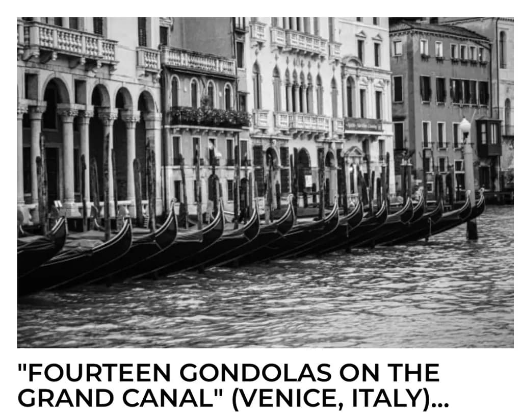 Fourteen Gondolas on the Grand Canal