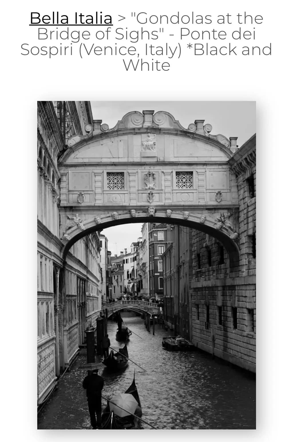 Gondolas at Bridge of Sighs