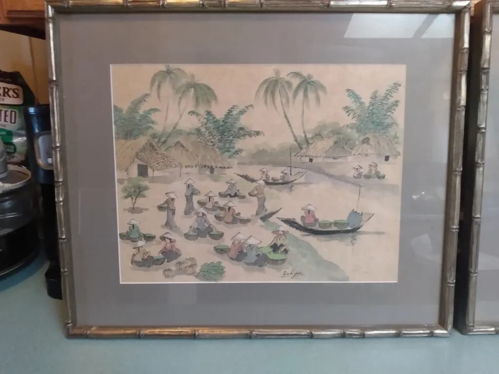 Riverside Market Scene