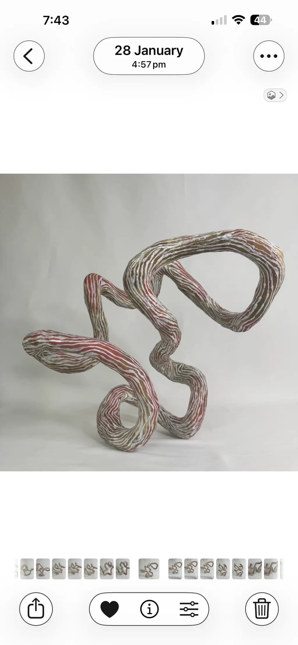 Striped Serpent Sculpture