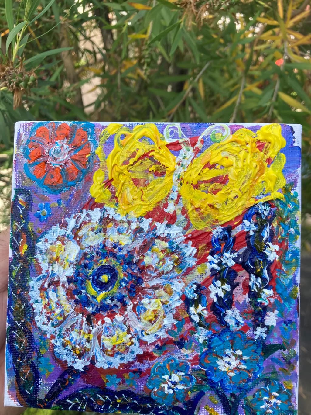 Yellow Butterfly on Flowers