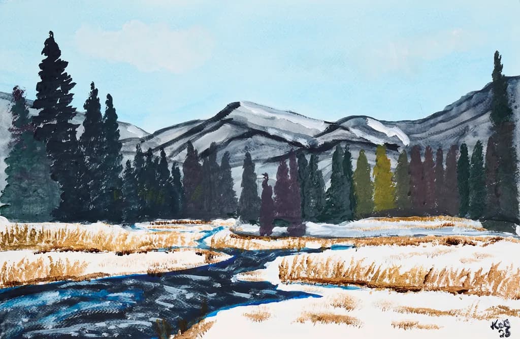 Winter River Valley