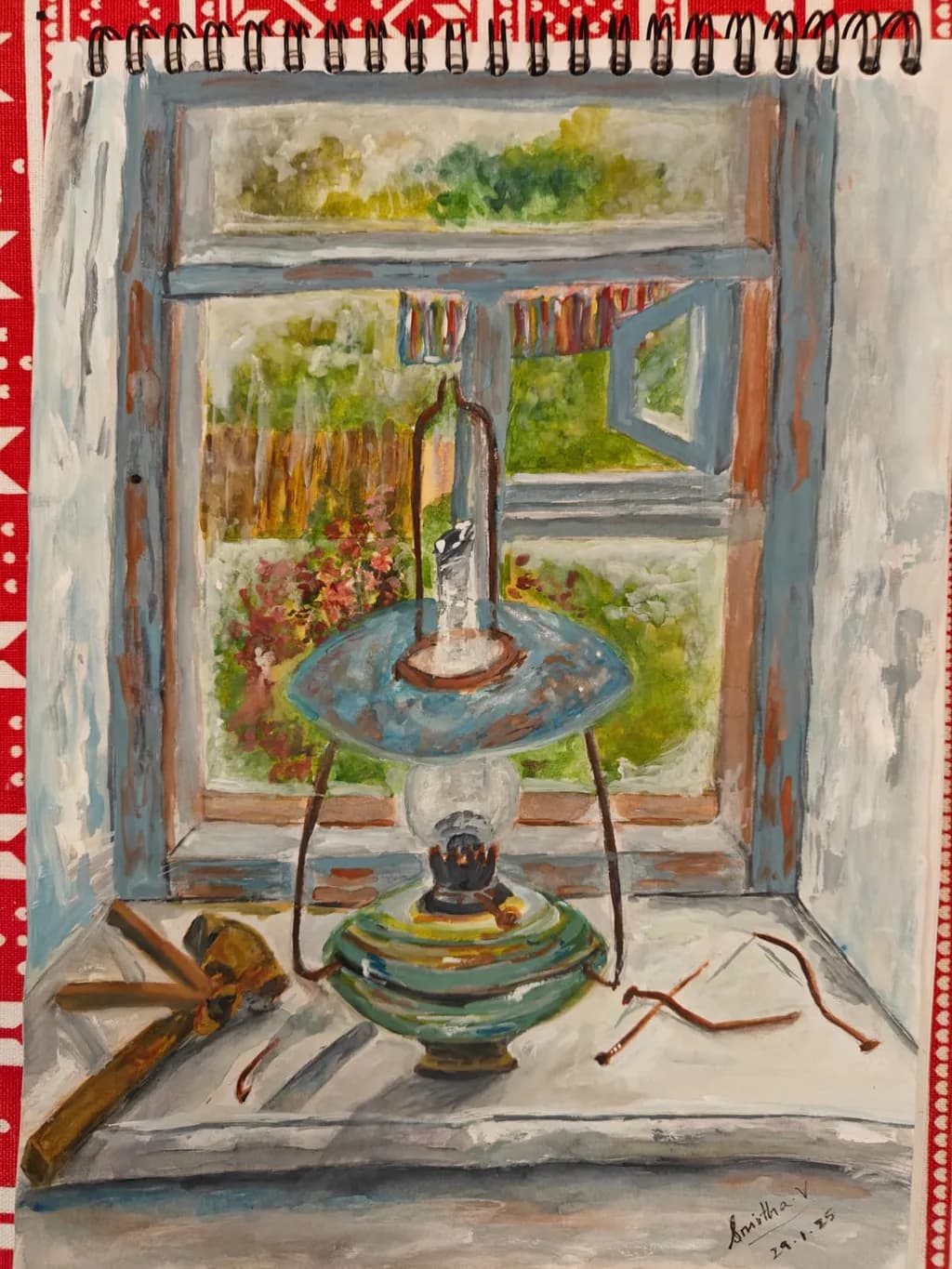 Window and Oil Lamp