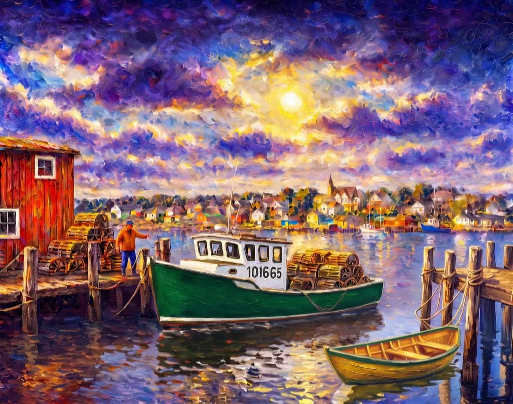 Louisbourg Town Harbor Sunset