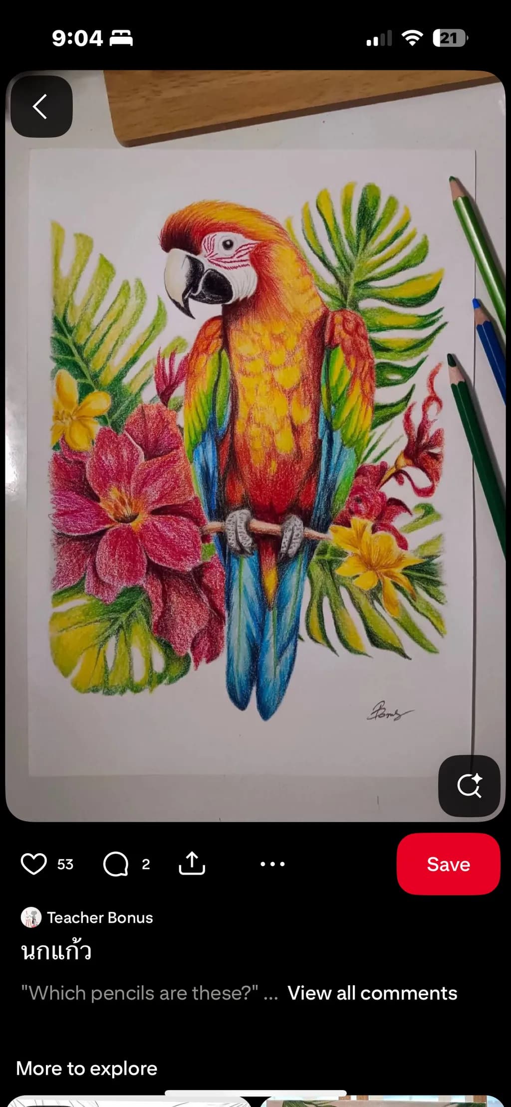 Tropical Parrot Bloom