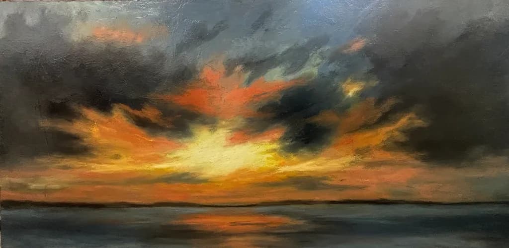 Crimson Dusk Reflection