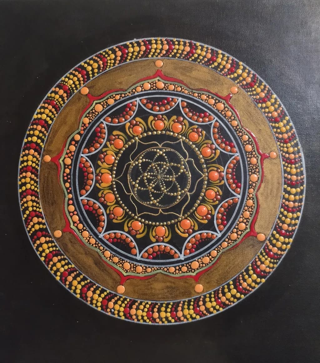 Golden Ember Mandala