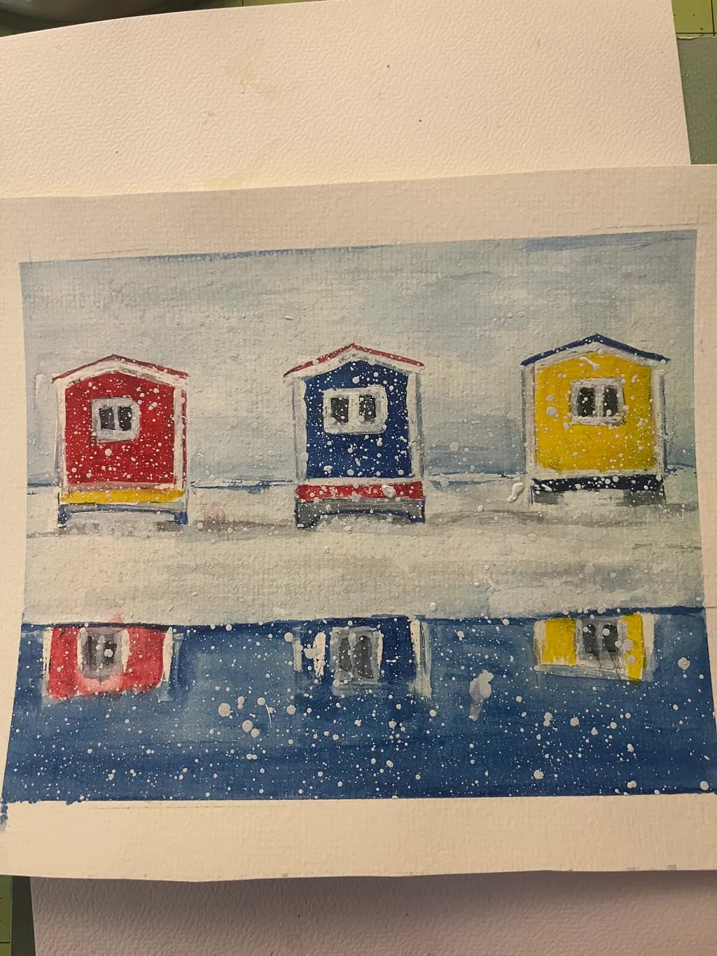 Beach Hut Reflections
