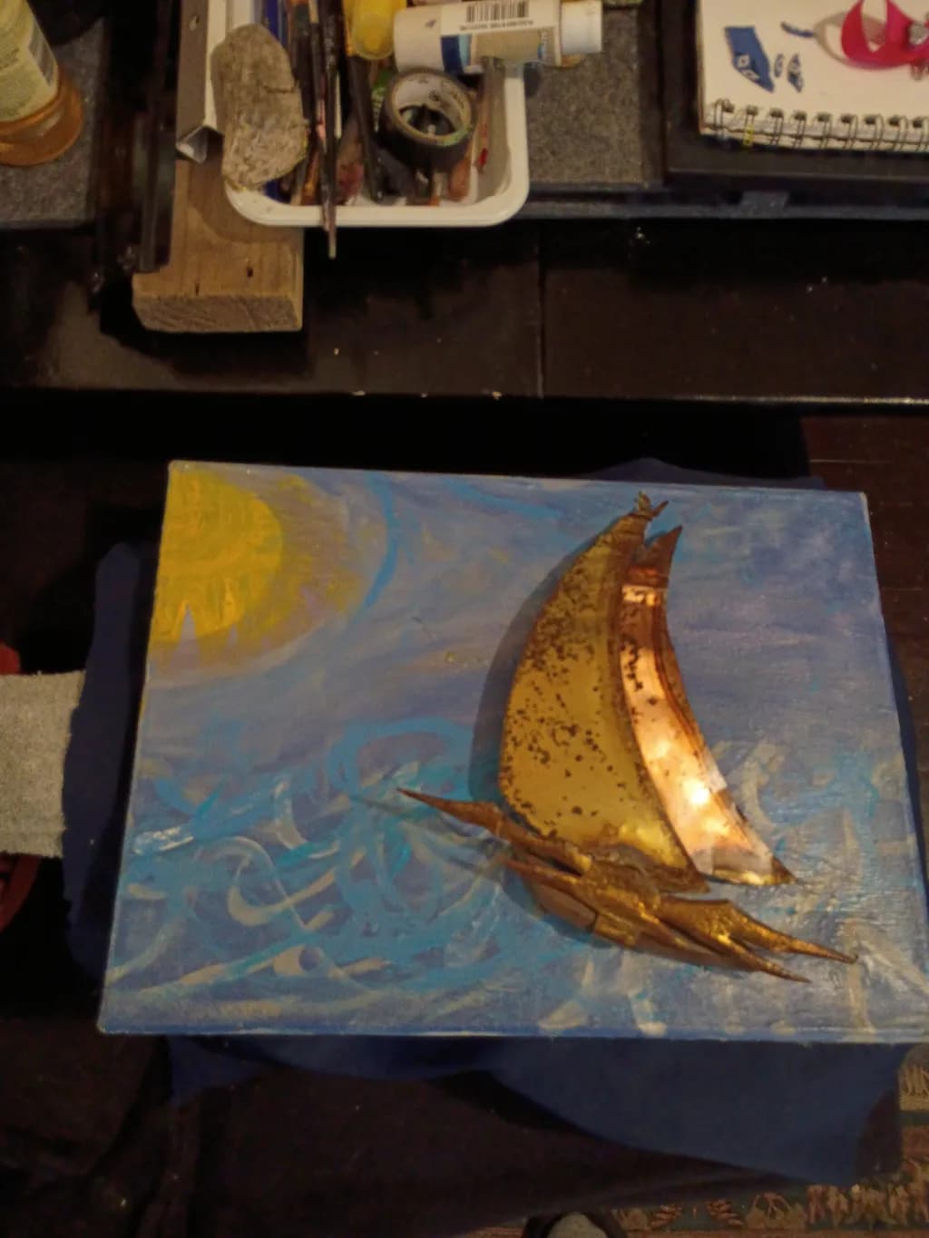 Copper Sailboat Canvas
