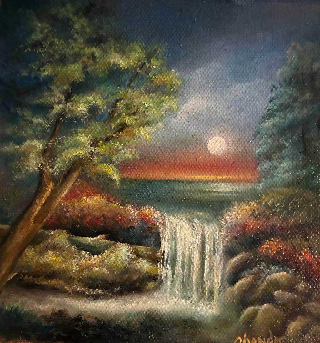 Moonlit Waterfall