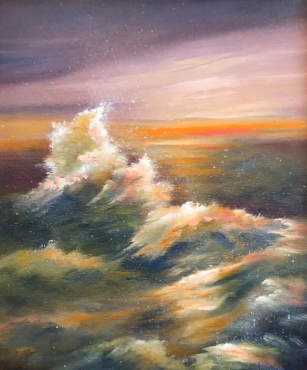 Ocean Waves at Sunset