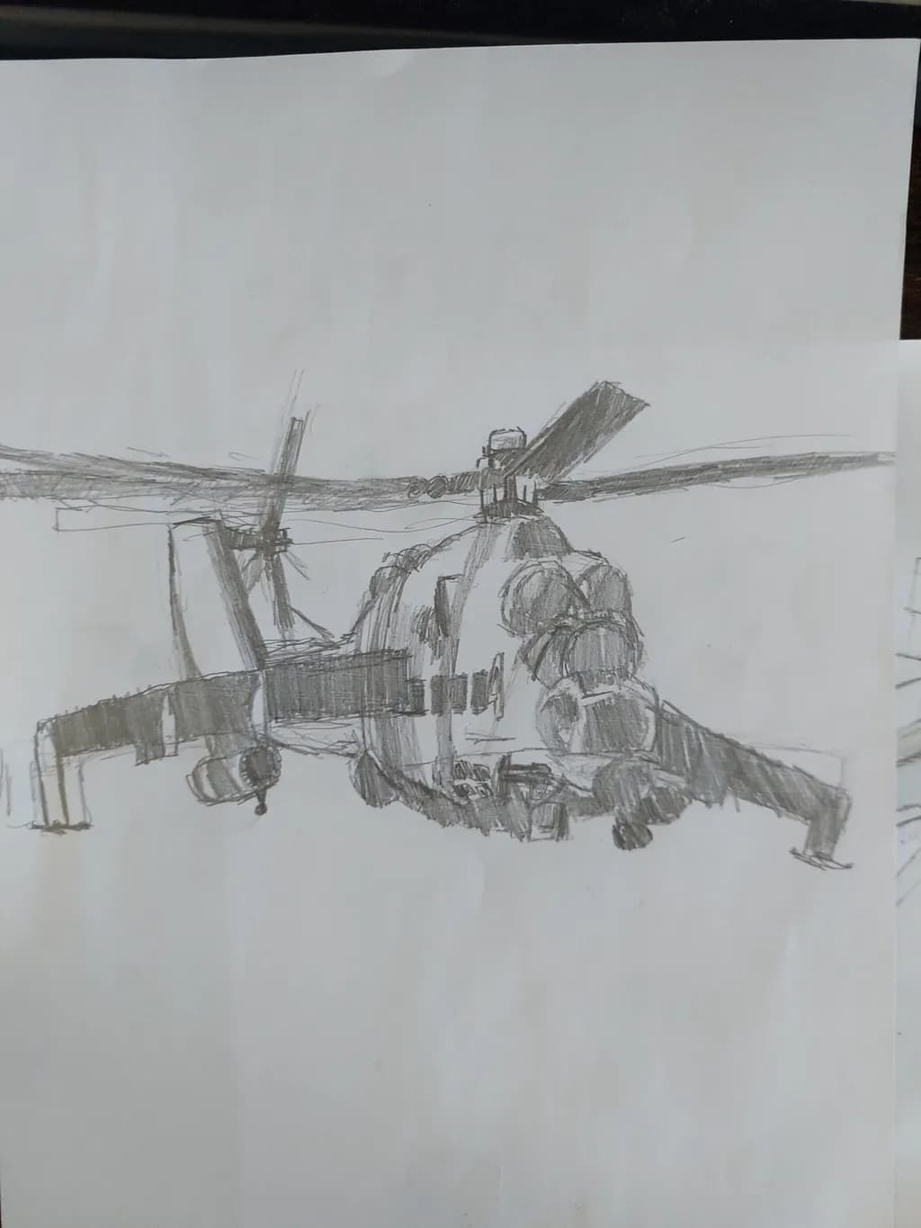 Apache Helicopter Sketch
