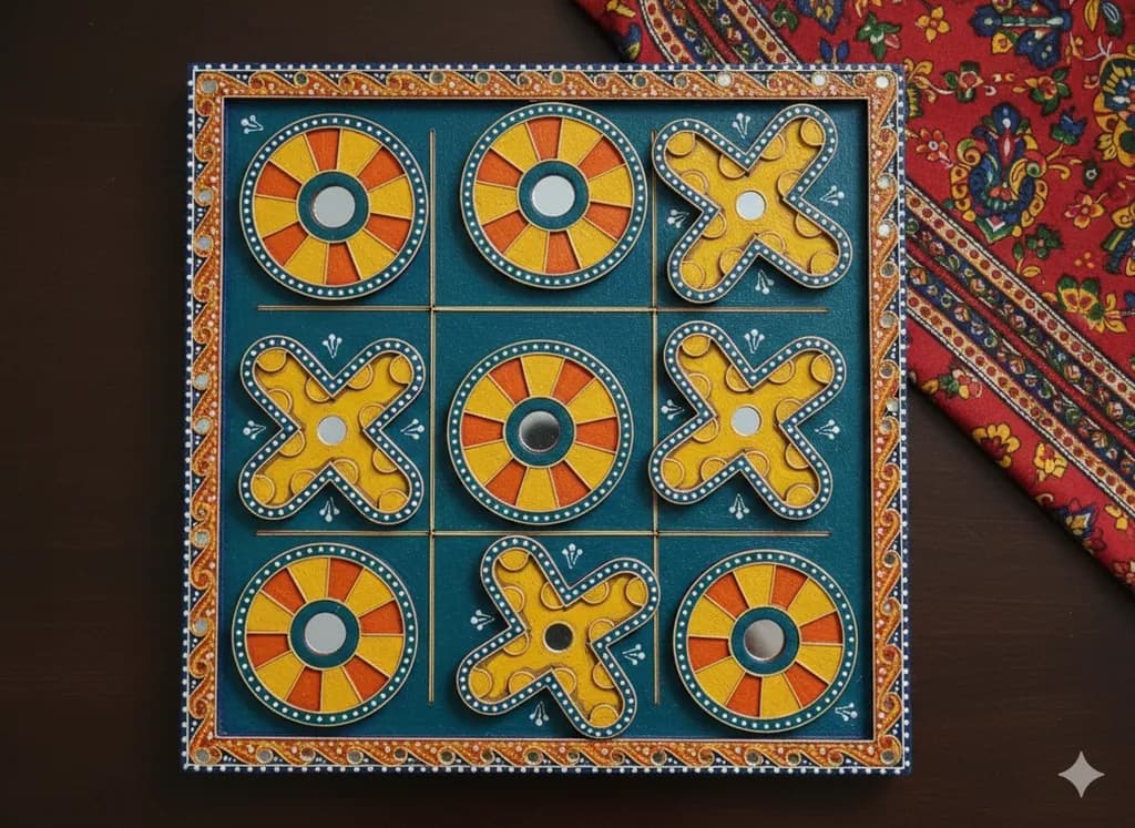 Colorful Tic-Tac-Toe Board