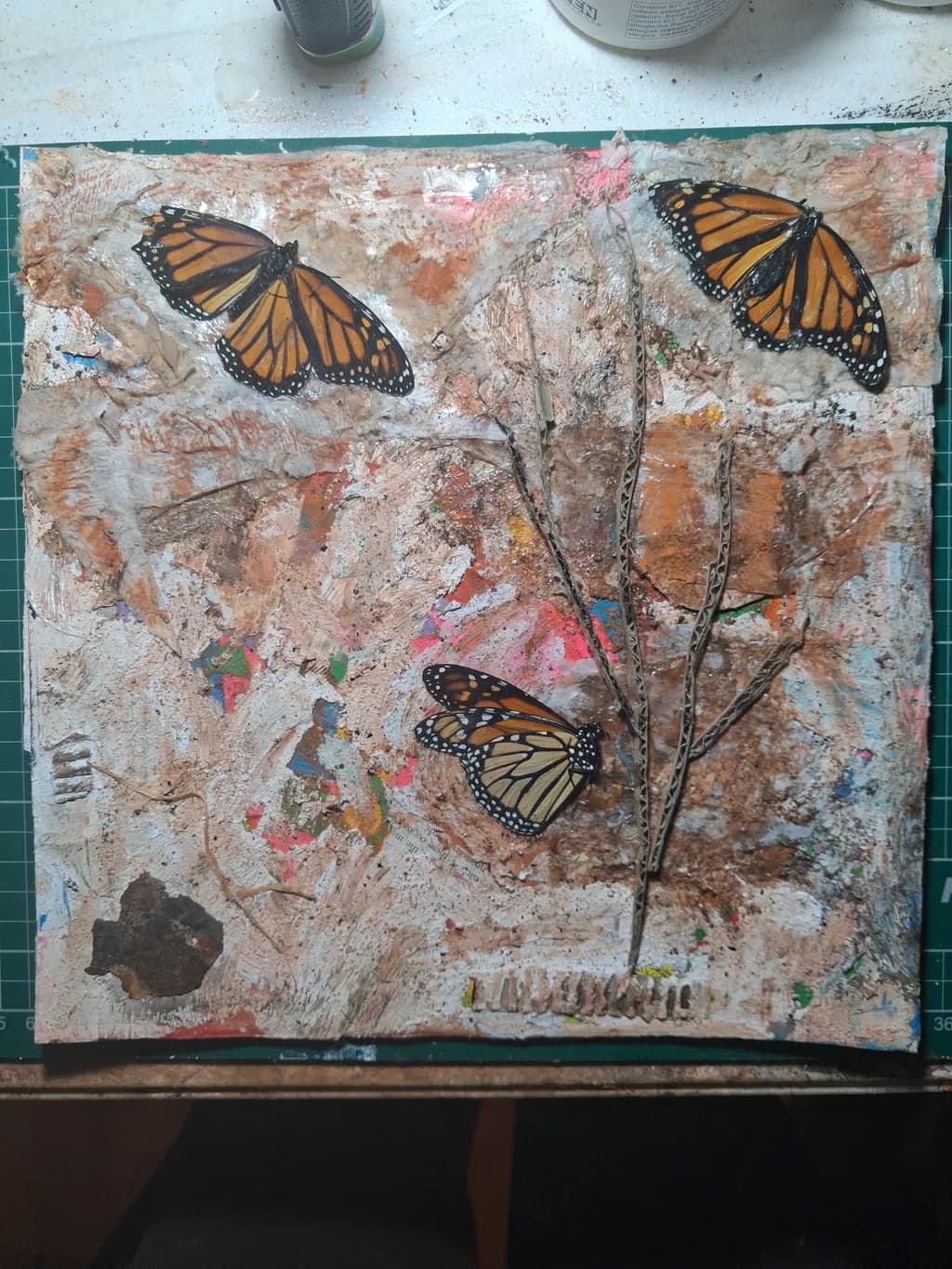 Textured Monarch Collage