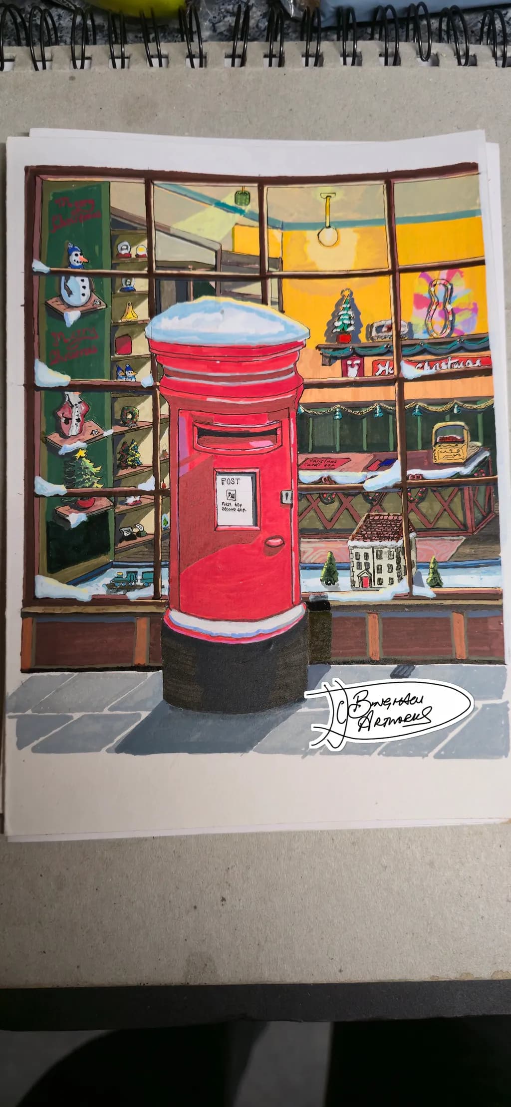 Snowy Postbox Christmas