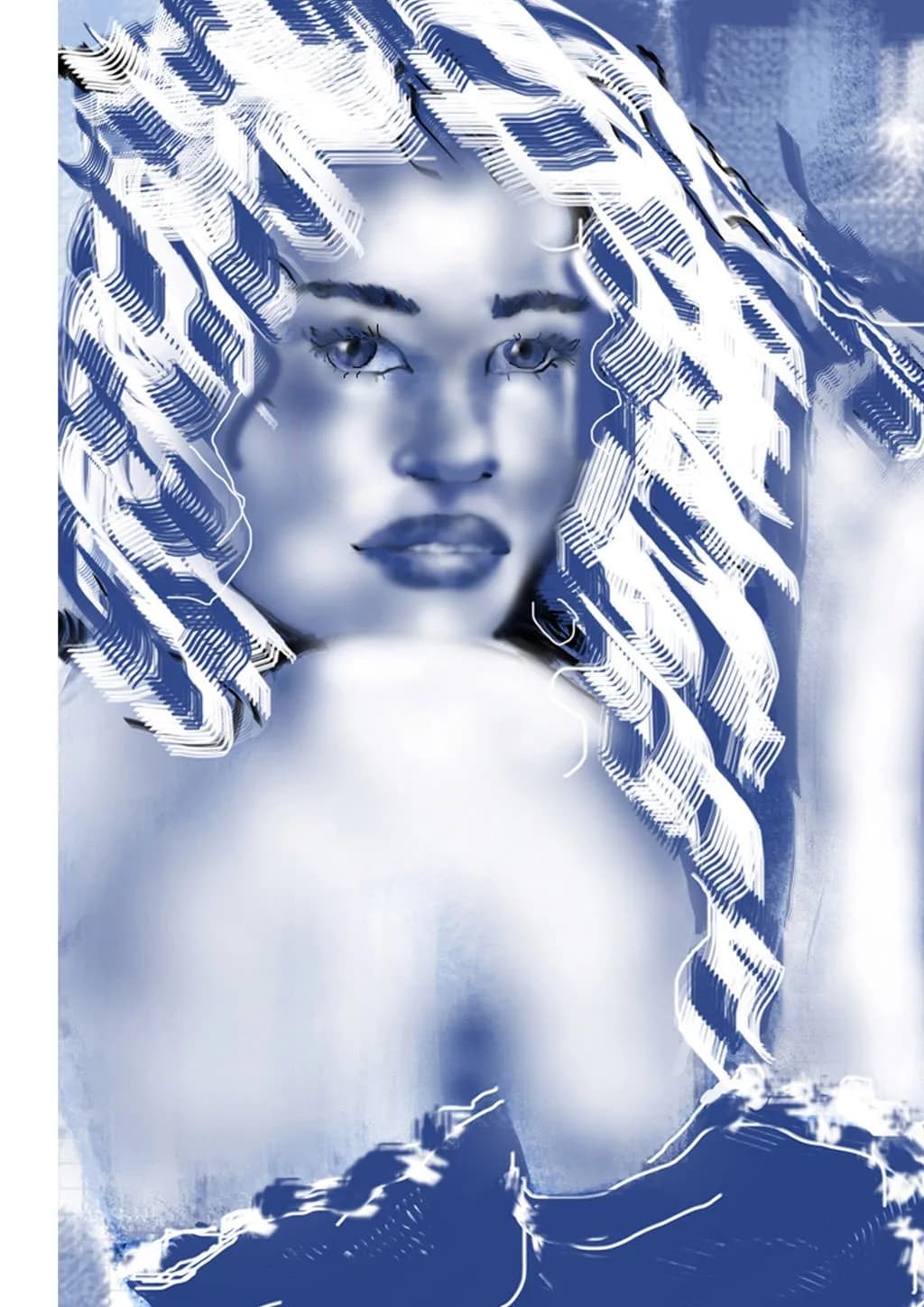 Blue Halftone Muse