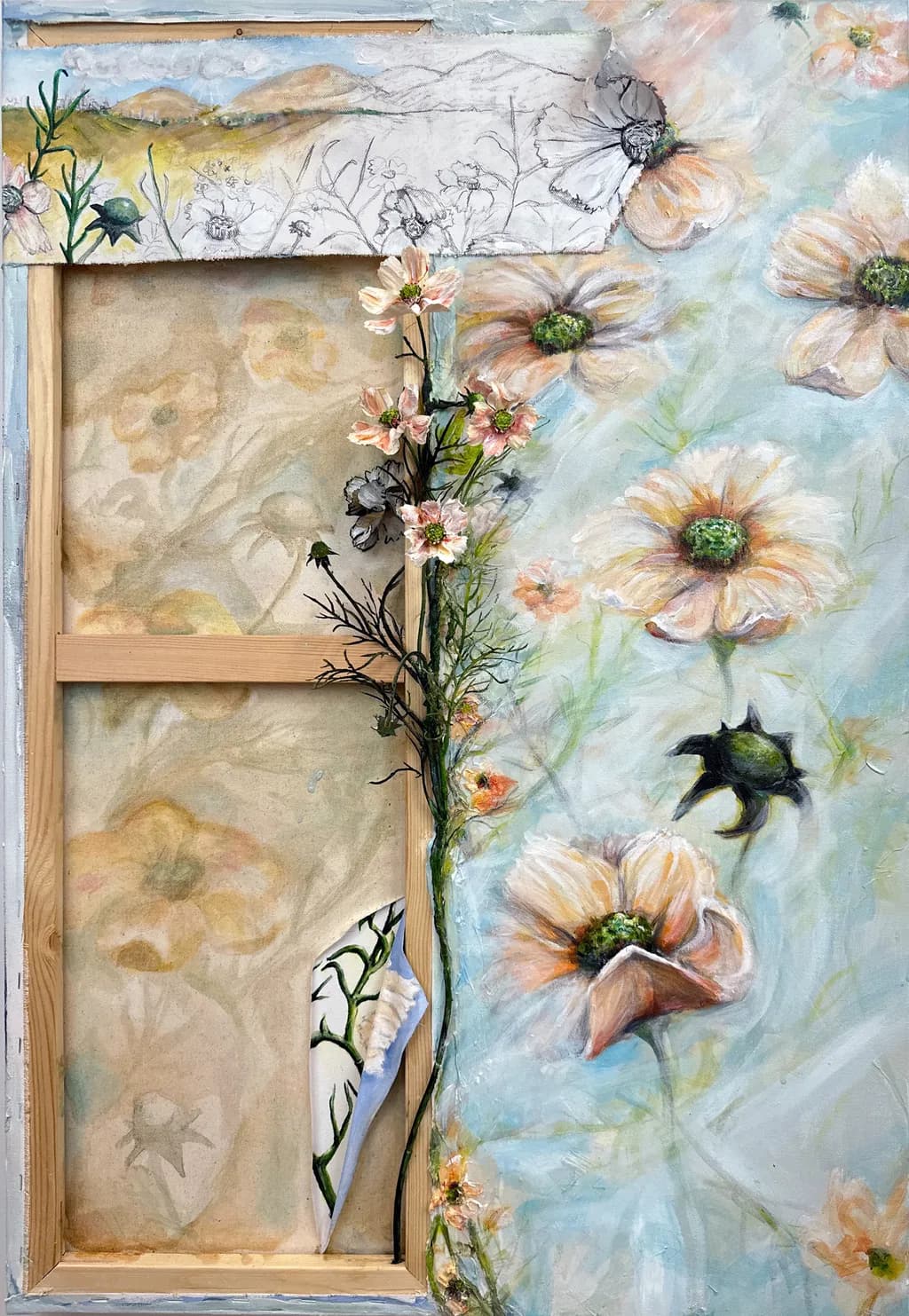 Everything Everywhere Canvas Flowers